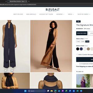 Bleusalt 3 Yard Signature Wrap- NAVY